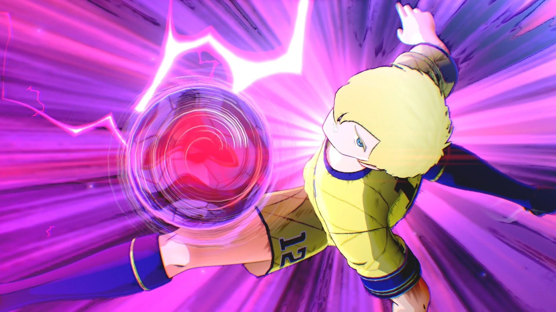 予測不能な強力シュートを放つ選手