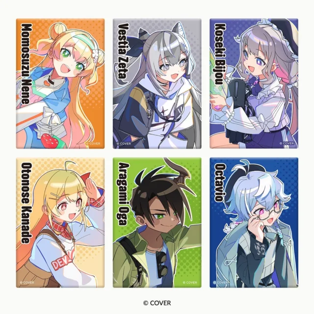 旅のファッションに身を包んだアンバサダーたちのスクエア缶マグネット