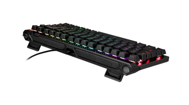 ROG Falchion Ace 75 HE Gaming Keyboard（ブラック）の側面からの写真