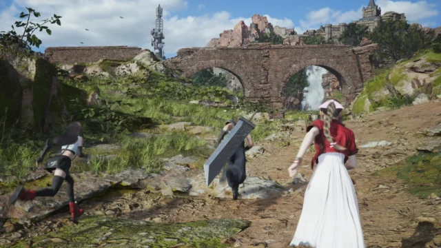 『ファイナルファンタジーVII リバース』の広大なフィールドを探索する様子