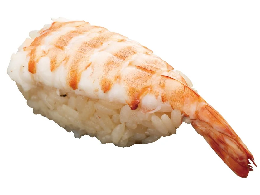 通常の約3倍の大きさで江戸時代を再現した茹で天然車えびの江戸寿司