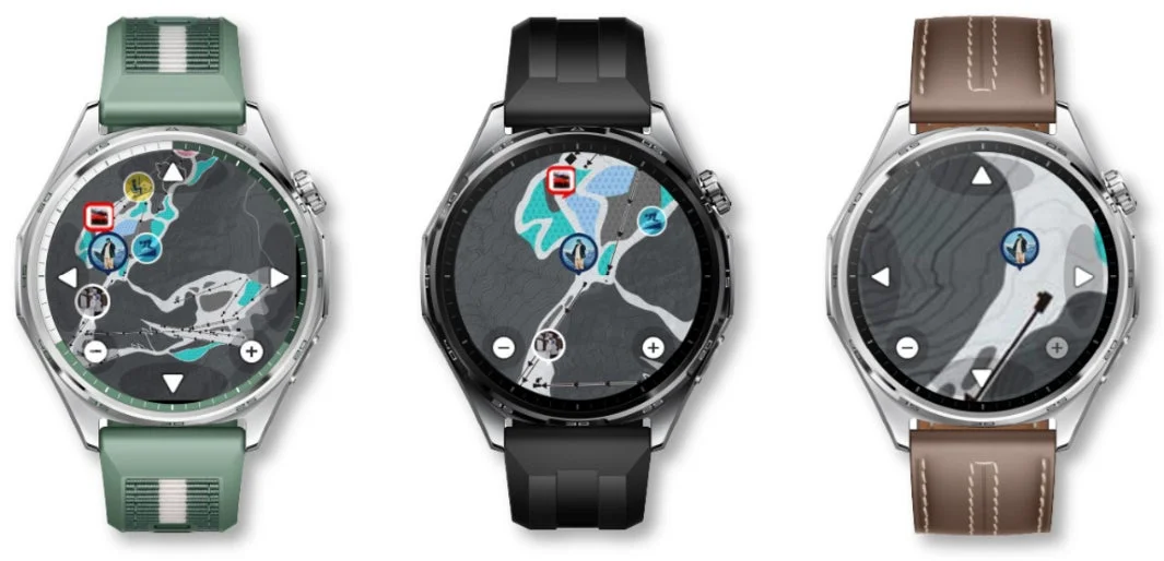 HUAWEI WATCH GT 6の画面に表示されたゲレンデマップと仲間の位置