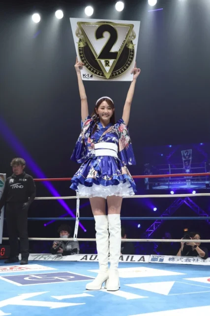 K-1公式ヴィーナスとしてリングに立つ斎藤恭代さん