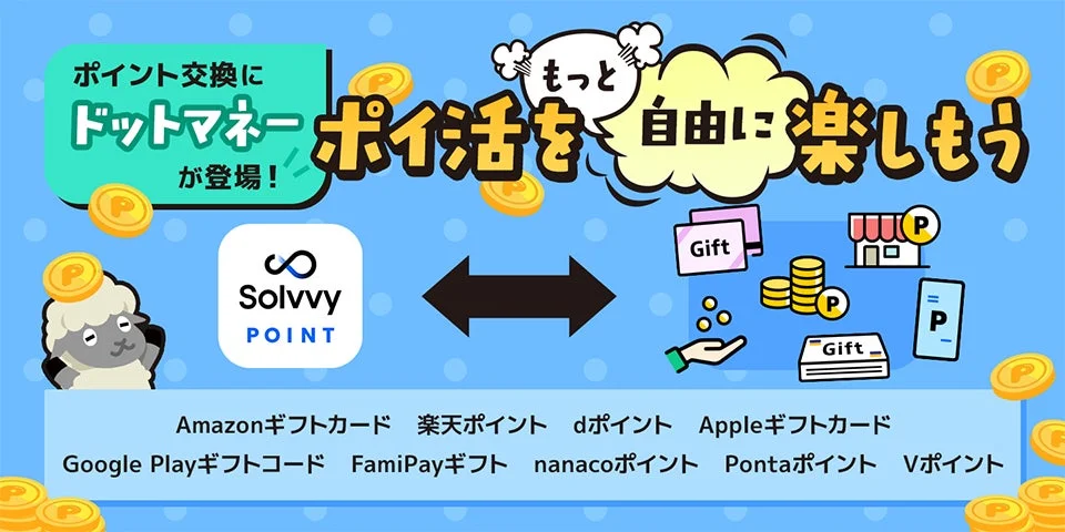 アイコニットのSolvvyポイント交換先拡充を伝えるキービジュアル