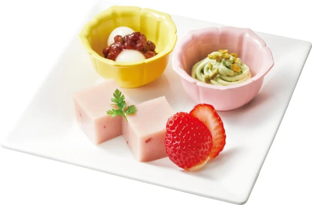 いちごようかんや白玉あずきの春いろ和風ミニデザート
