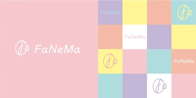 FaNeMaのロゴとカラフルなパターンデザイン