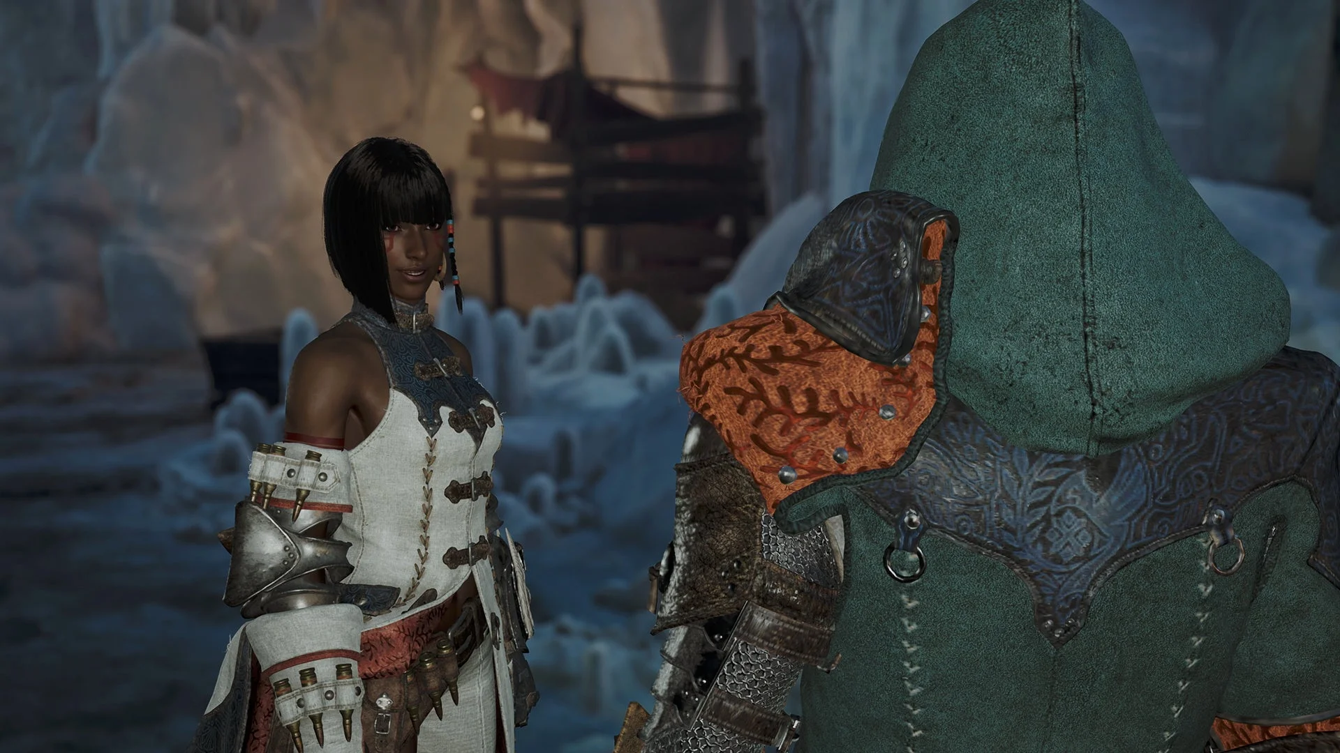 サポートハンター「ナディア」とハンターが会話するシーン