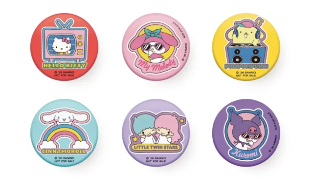 TGC in あいち・なごや 2026で配布されるサンリオキャラクター缶バッジ