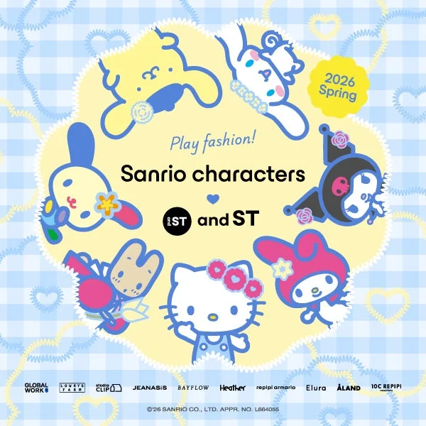and ST Omoide Badge spring collectionのサンリオコラボビジュアル