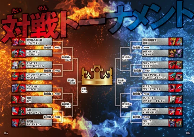 『ドラゴンタッグ最強王図鑑』に掲載されている対戦トーナメント表