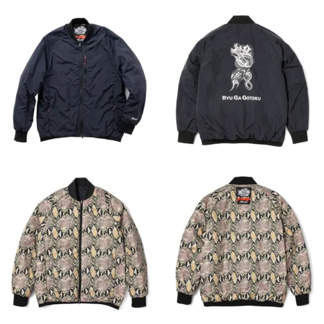 NANGA『龍が如く』リバーシブル ソフトダウン バーシティブルゾン表裏デザイン