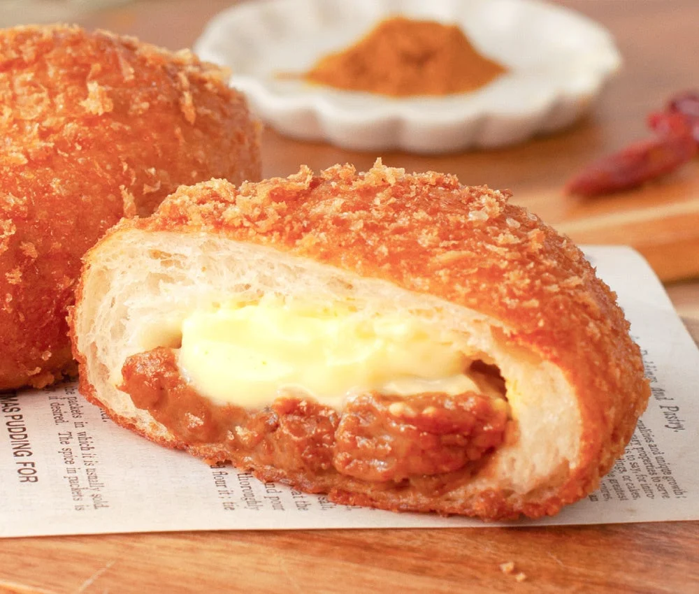 日本一に輝いた「カレーパンフォンデュ」の断面