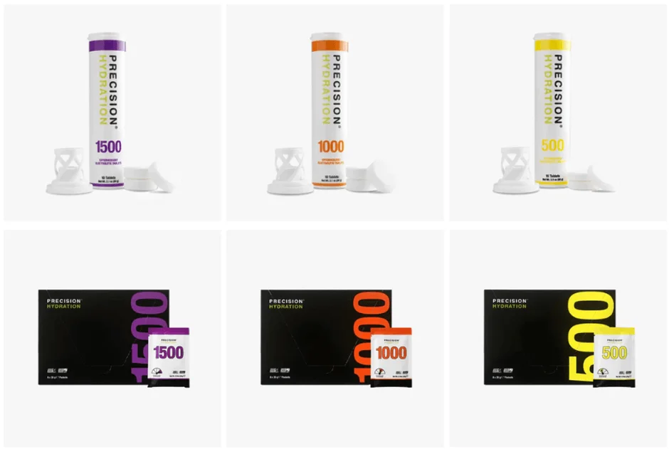 PH500、PH1000、PH1500の電解質タブレットとパウダー製品