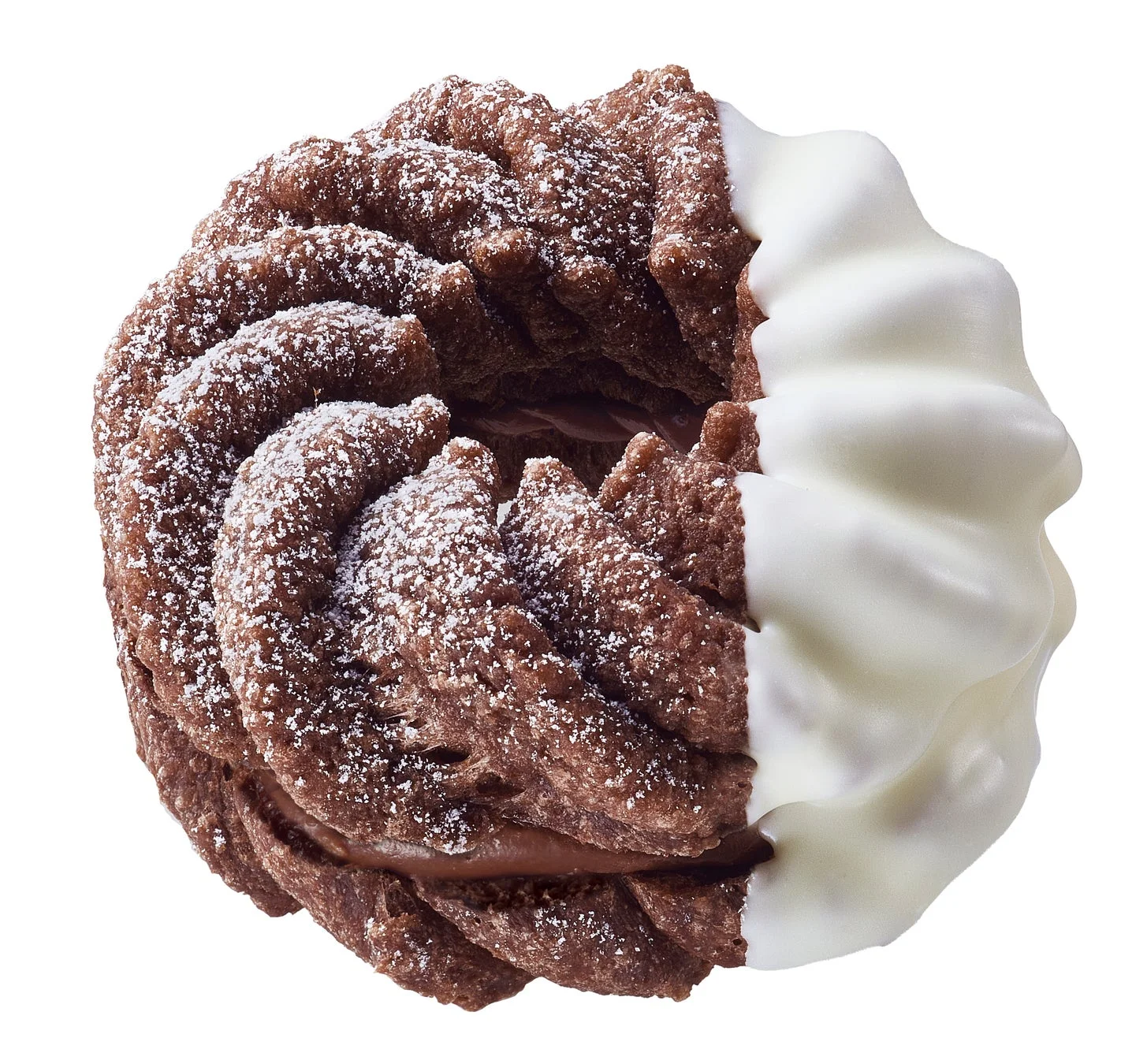 ザクザク食感のチョコクリームをサンドしホワイトチョコでコーティングされた「ザクザクチョコクリームショコラ」。