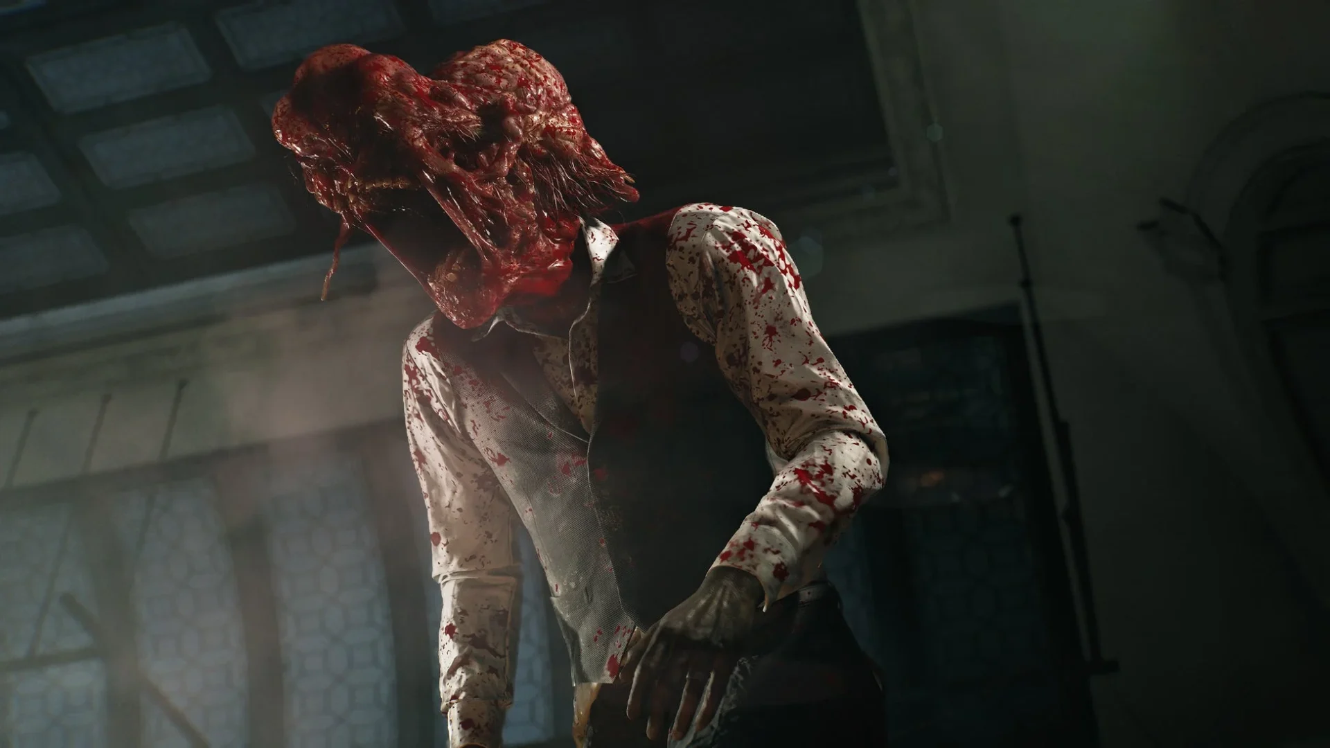 頭部が大きく変異したゾンビ