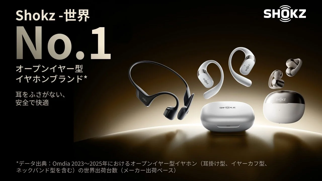 オープン型イヤホンNo.1 Shokzを提供する主な画像