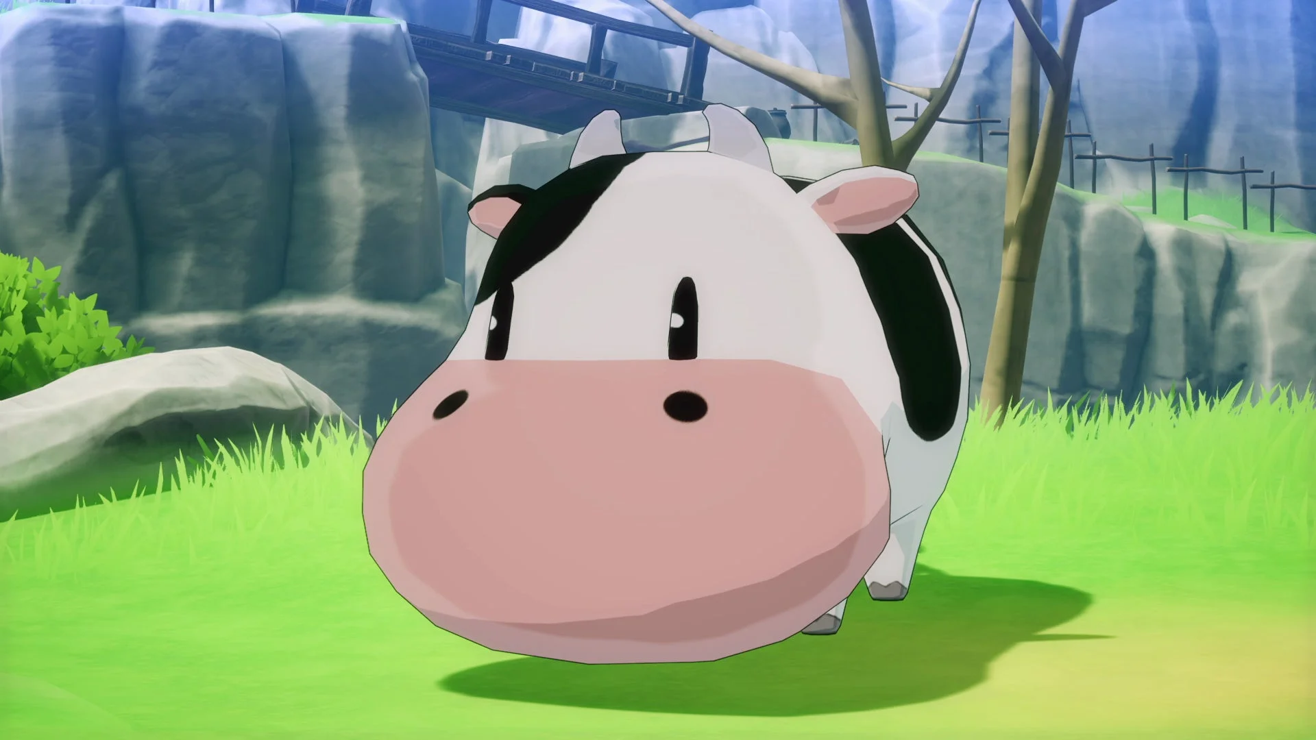 『牧場物語 Let's!風のグランドバザール』コラボキャラクターのゲーム画面。