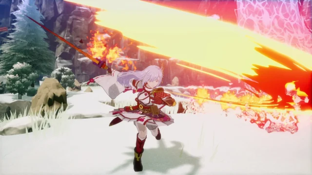 『龍の国 ルーンファクトリー』で剣の舞により魔物と戦うゲーム画面。