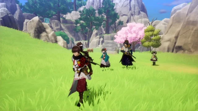 『龍の国 ルーンファクトリー』で仲間と共に冒険するゲーム画面。