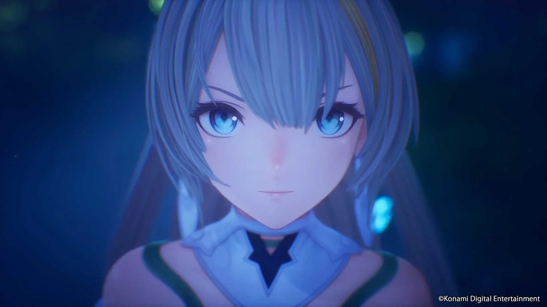 「Rev. NOiR」に登場する青い瞳の少女のクローズアップ