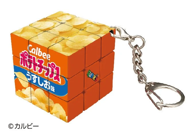 ポテトチップスうすしお味デザインのミニルービックキューブ