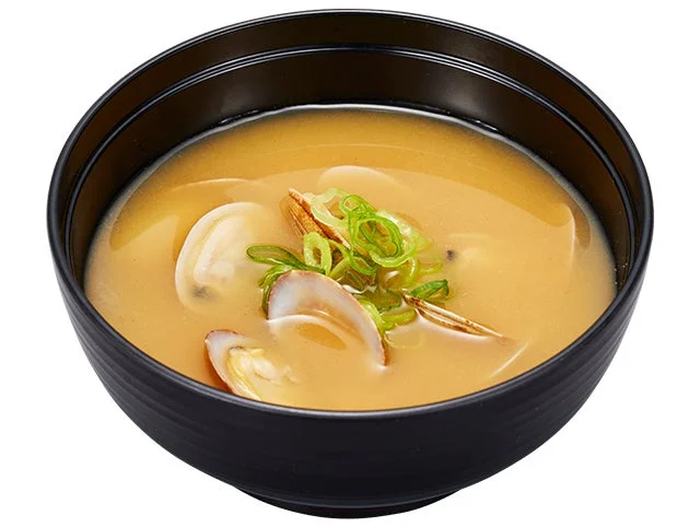 お得な平日メニューのあさりの味噌汁
