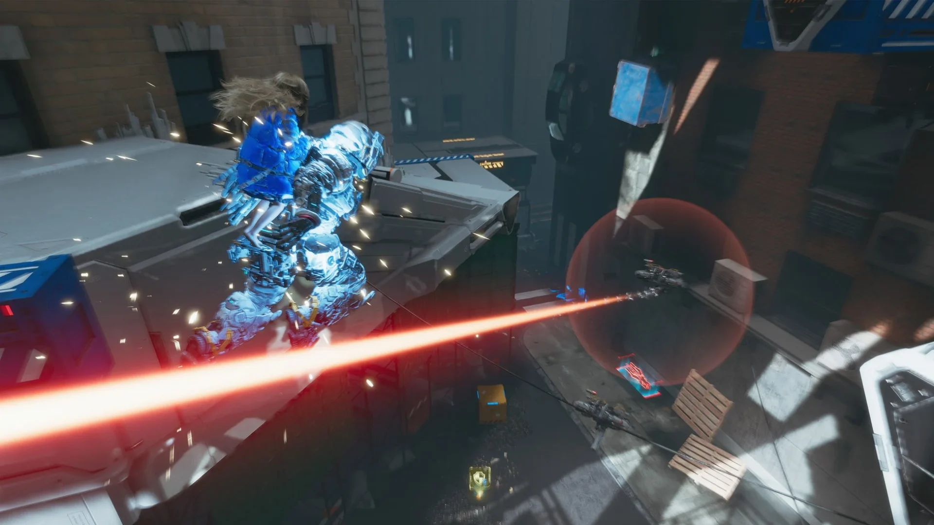 主人公ヒュー・ウィリアムズのスラスター移動アクション