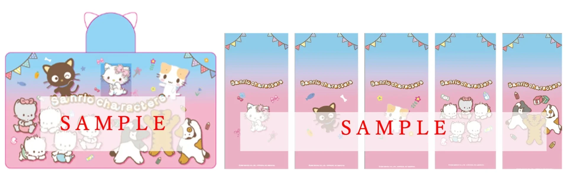 サンリオキャラクターズコラボ「にゃんにゃん賞ブランケット」と「にゃん賞スマホ待ち受け画面」のイメージ