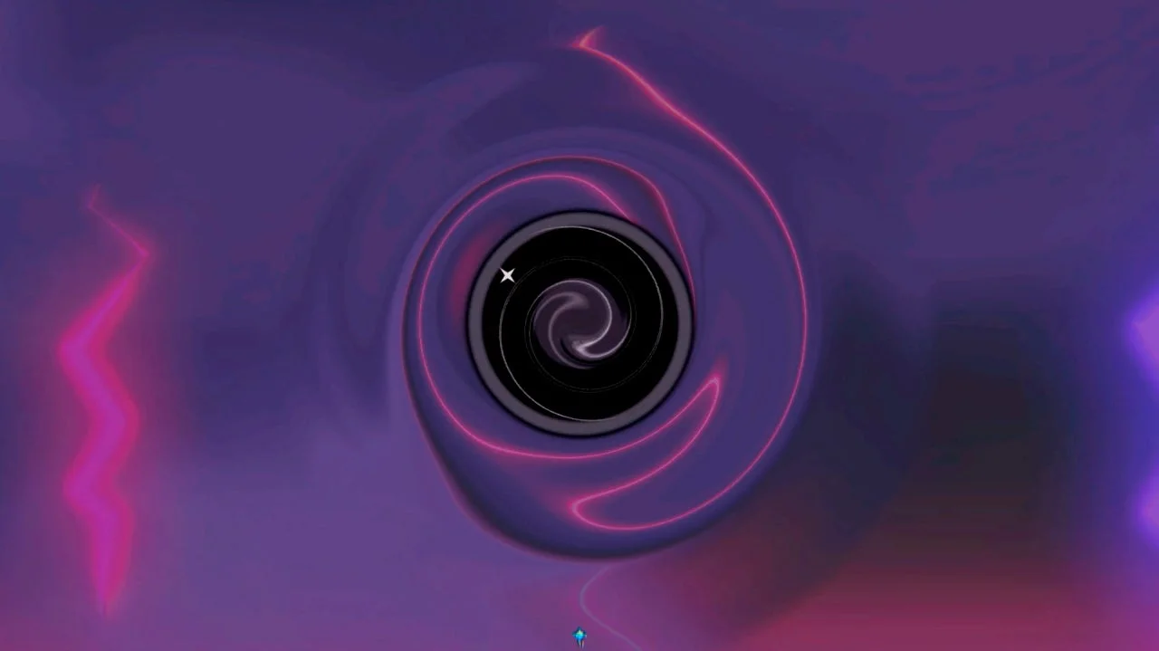 『CONERU』新シナリオの進行中に現れる神秘的な空間のゲーム画面