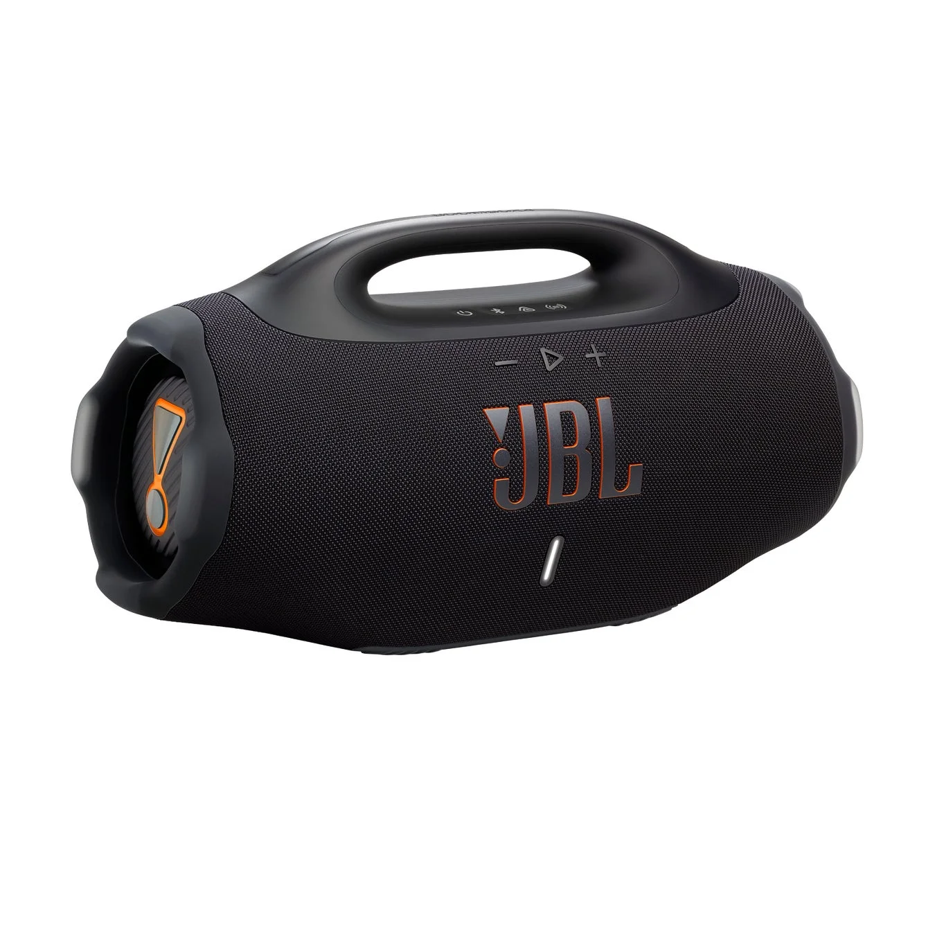 白背景で斜め前から見たJBL Boombox 4本体