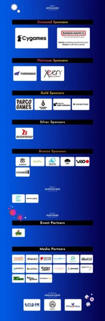 TOKYO INDIE GAMES SUMMIT 2026の協賛・協力企業ロゴ一覧
