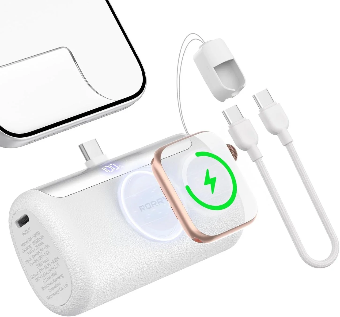 RORRY PalmGO D5-10000の各機能と同梱ケーブル