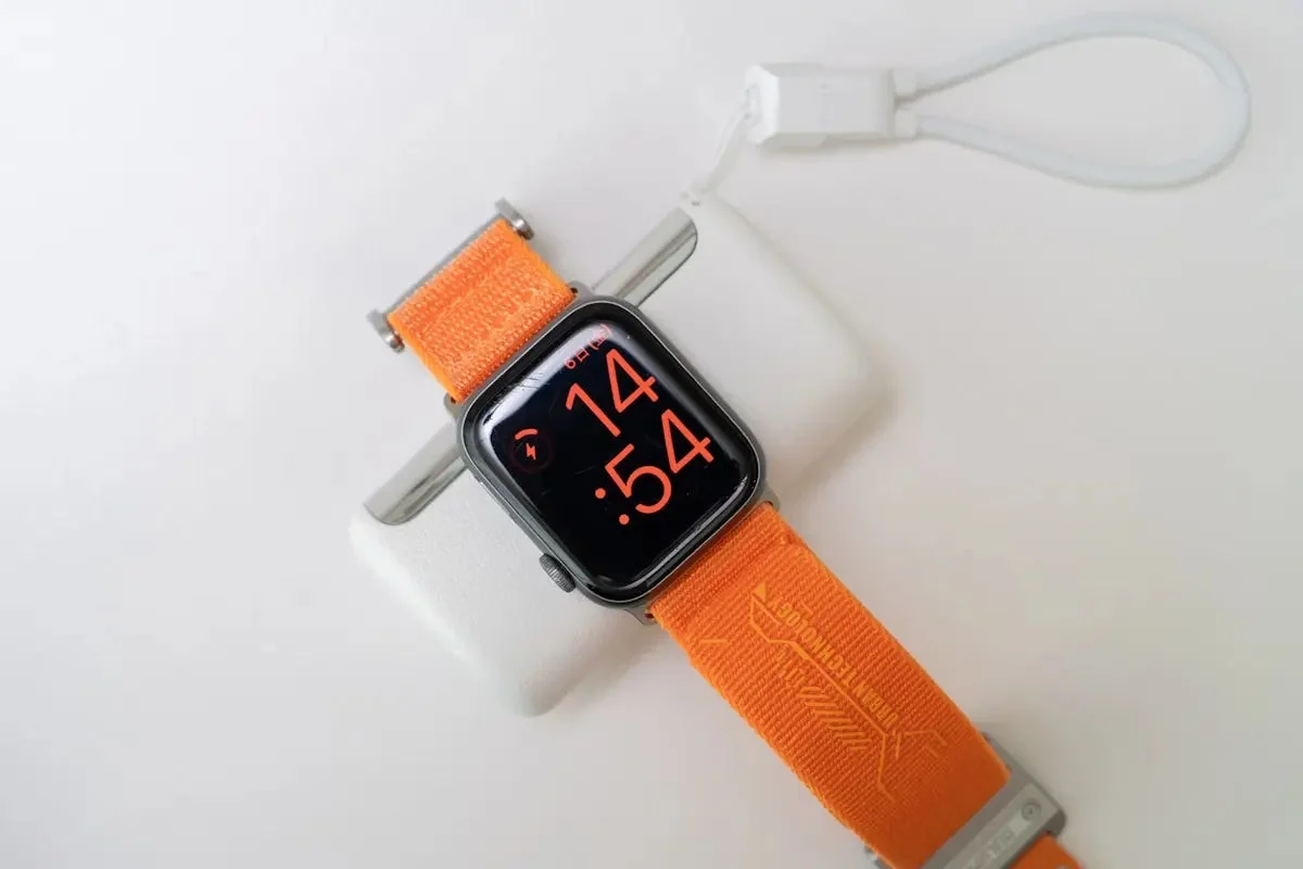 RORRY PalmGO D5-10000でApple Watchを充電している様子