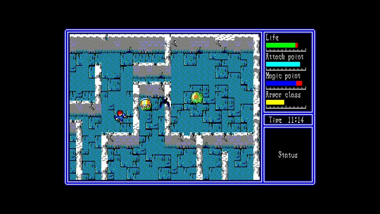 EGGコンソール ハイドライド3 PC-8801mkIISRのダンジョン画面