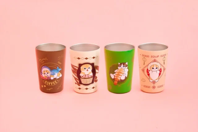 mofusandデザインの真空断熱カフェタンブラー4種類。