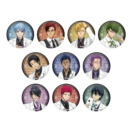 GiGOコラボカフェ「黒子のバスケ」グリッター缶バッジ～白スーツver.～全10種。