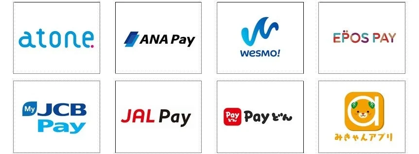 Smart Codeに対応する主要コード決済サービスの一部ロゴ一覧