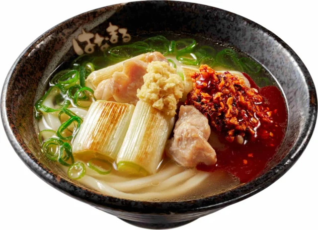 ザクザク食感が楽しい食べるラー油生姜鶏ねぎ塩うどん