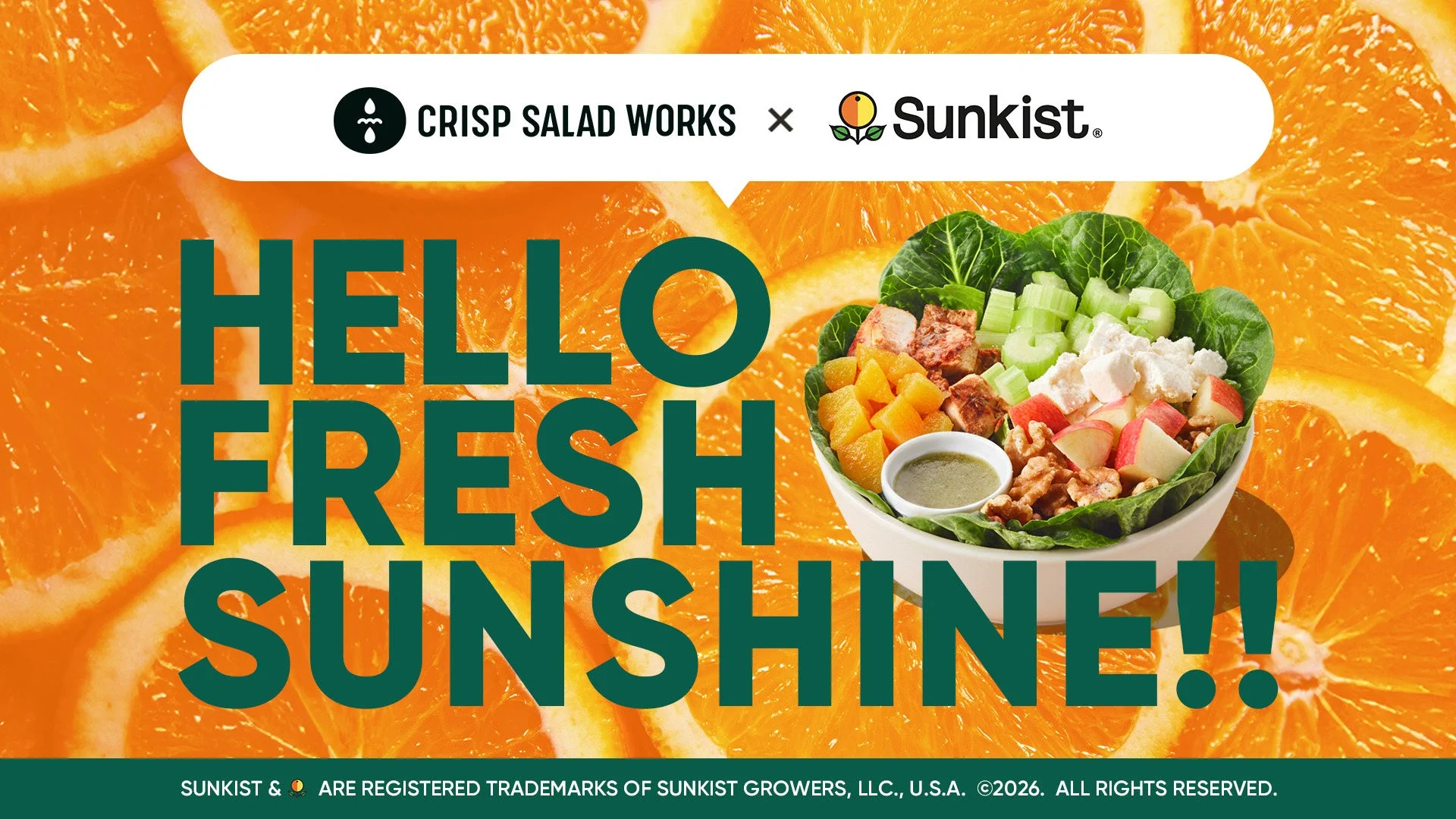 クリスプサラダワークスとサンキストのコラボサラダのメインビジュアル
