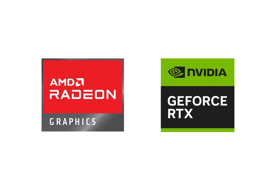 AMD RadeonグラフィックスとNVIDIA GeForce RTXのロゴ