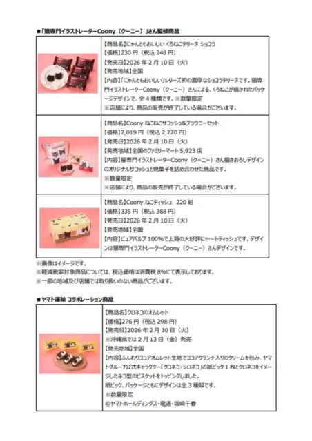 猫専門イラストレーターCoony監修商品とヤマト運輸コラボレーション商品の詳細