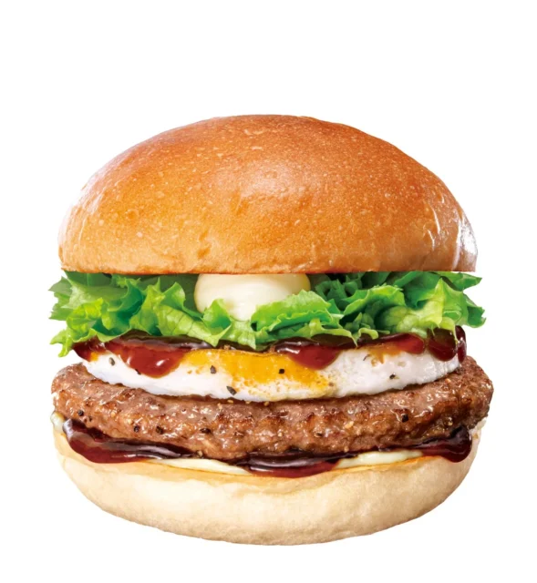 定番のたまてりバーガーのクローズアップ写真