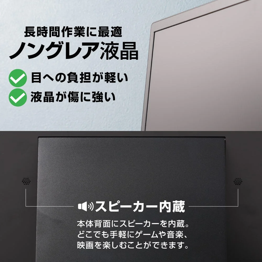 ノングレア液晶と内蔵スピーカーの機能説明