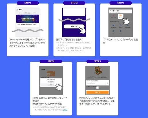 Samsung WalletにPontaカードを追加して500Pontaポイントをもらうキャンペーンの参加手順