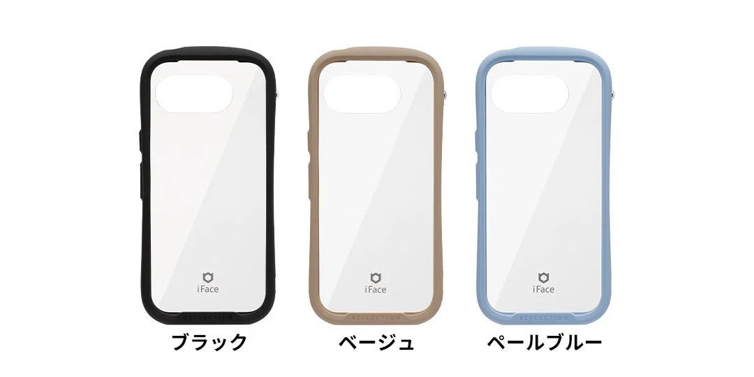 iFace Reflection強化ガラスクリアケースのブラック、ベージュ、ペールブルー