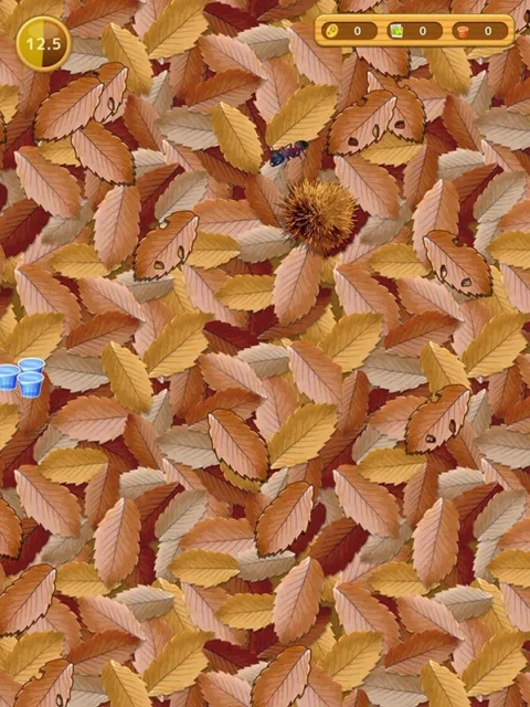 むしマスター！3の葉っぱめくり探索ギミック画面