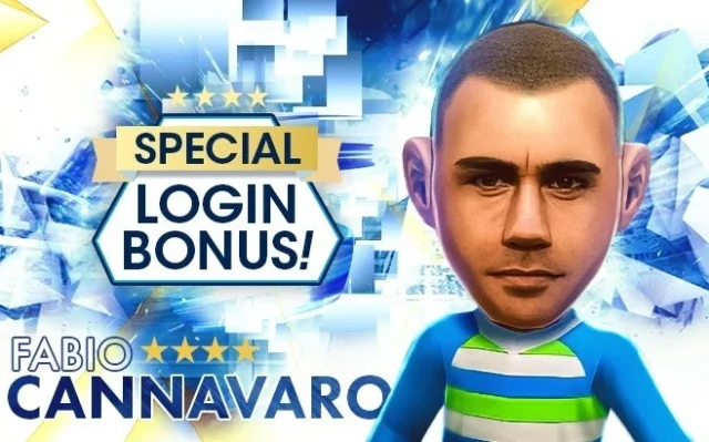 スペシャルログインボーナスでファビオ・カンナバーロ選手が獲得できる告知