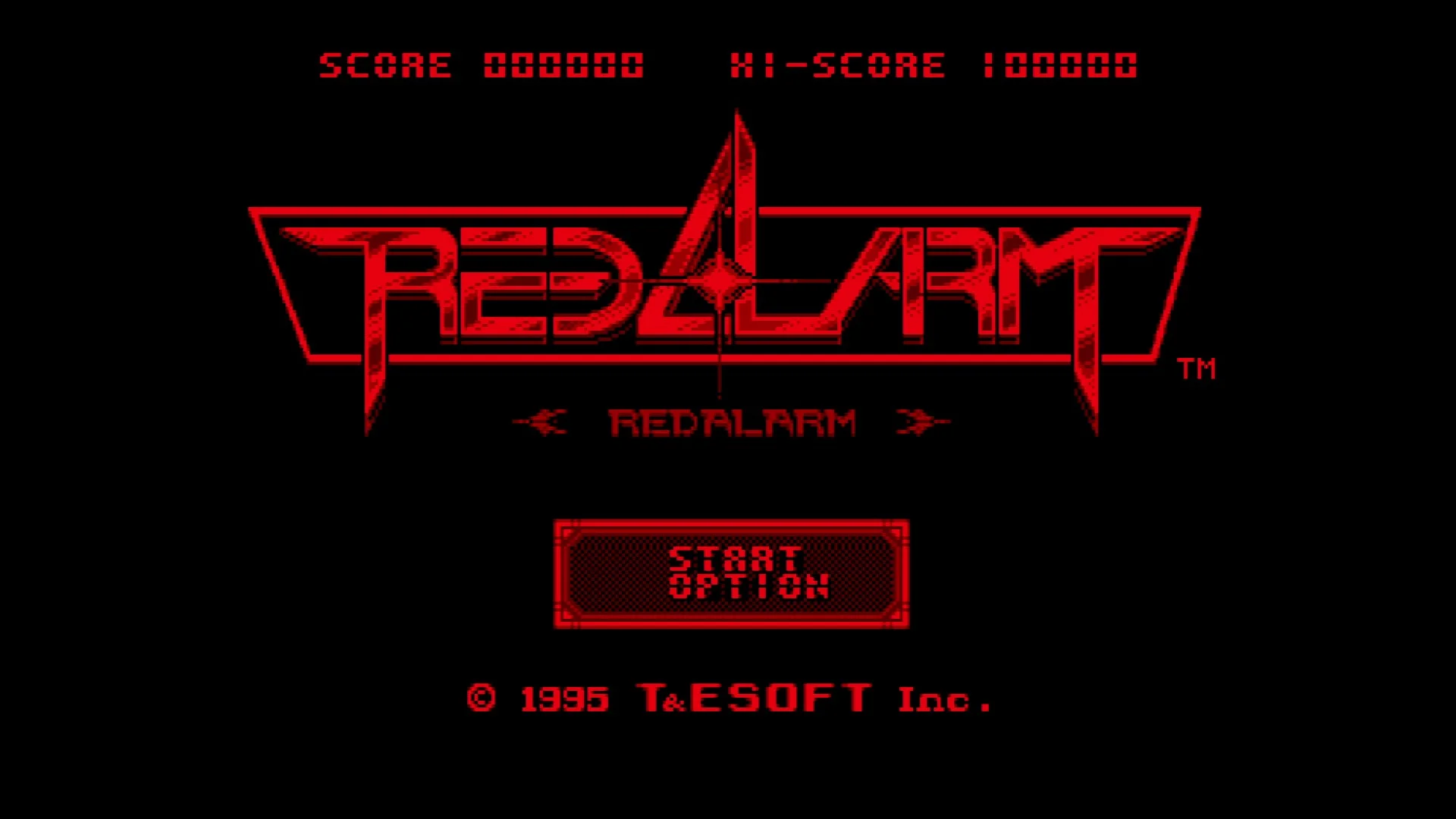 バーチャルボーイ Nintendo Classics『レッドアラーム』タイトル画面