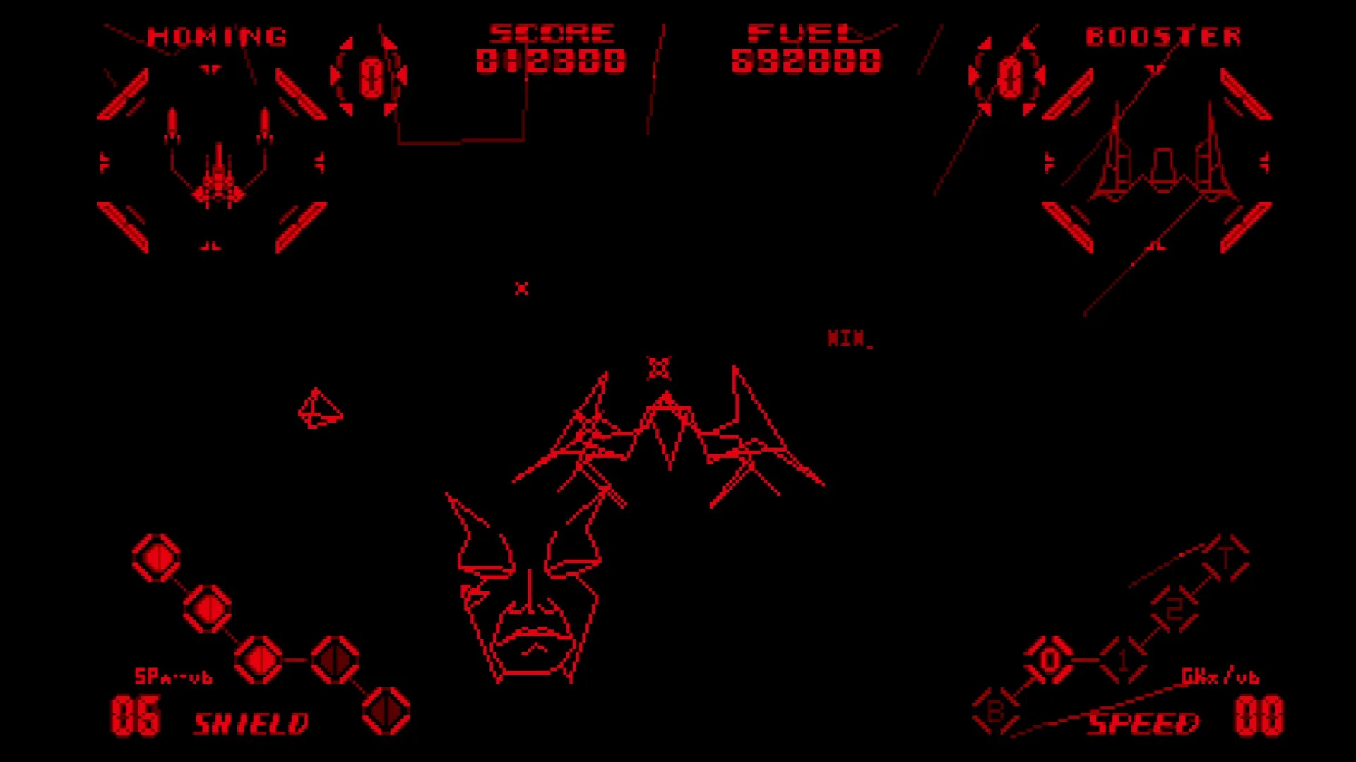 バーチャルボーイ『レッドアラーム』の別視点ゲームプレイ画面