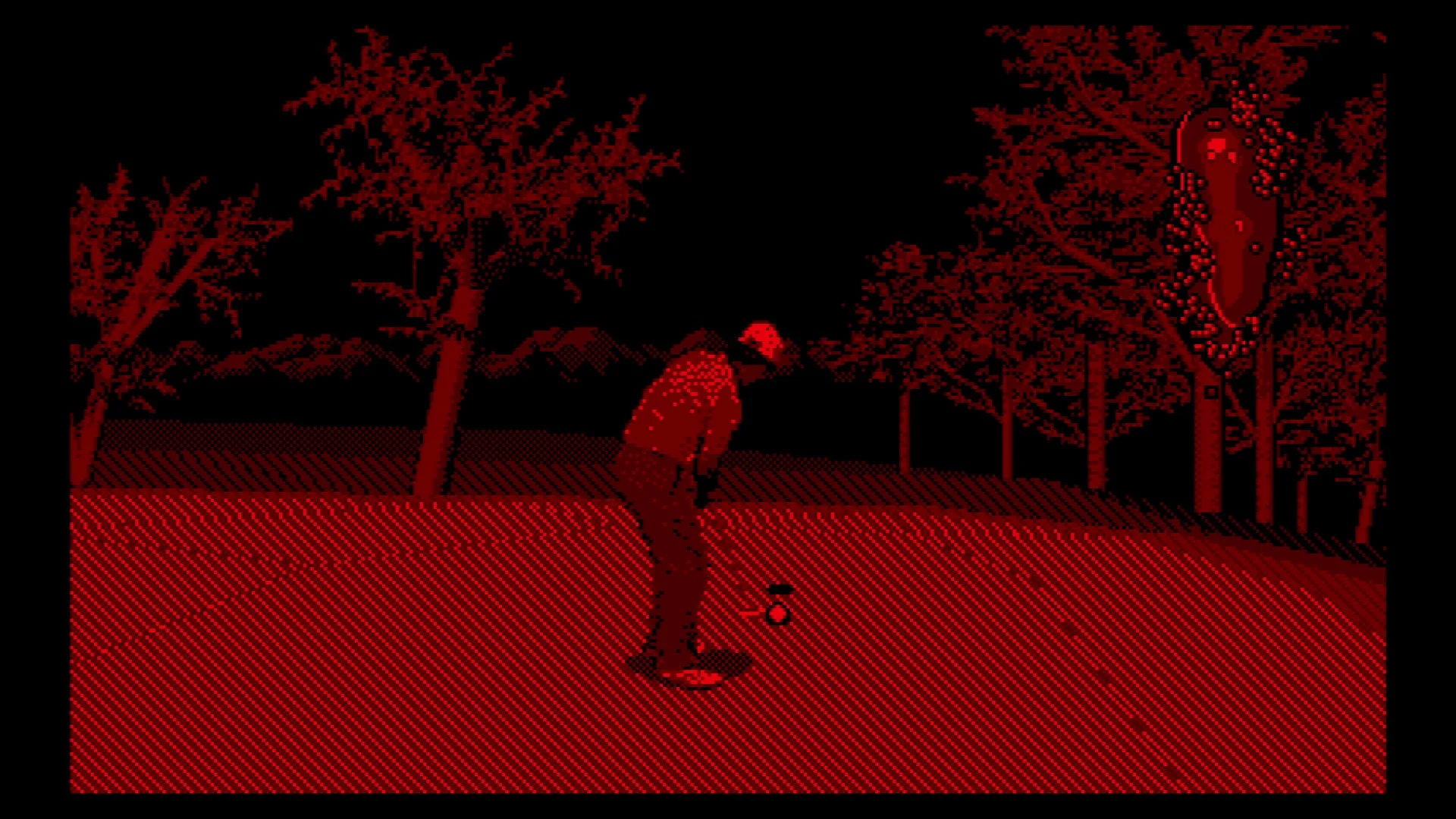 バーチャルボーイ『T&E ヴァーチャルゴルフ』のパット画面